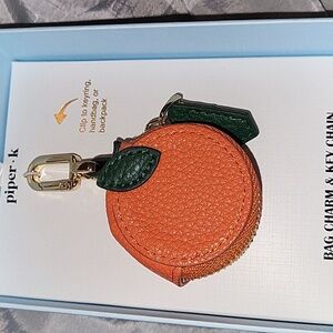 Piper K ORANGE ZIP handbag charm Keychain